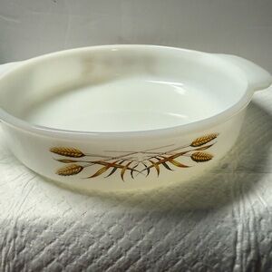 Wheat Design White Baking Dish